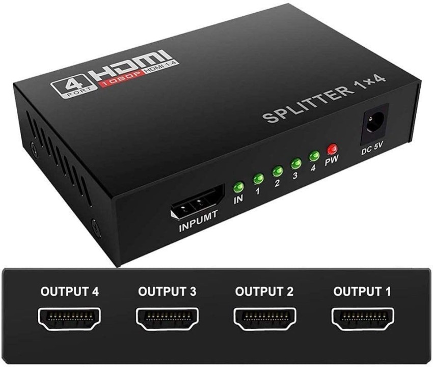 Børnecenter Supermarked Anholdelse AIMERS 4 Port HDMI Splitter/ HDMI Switcher Box Supports Computers, LCD,  LED, Projectors Media Streaming Device - AIMERS : Flipkart.com