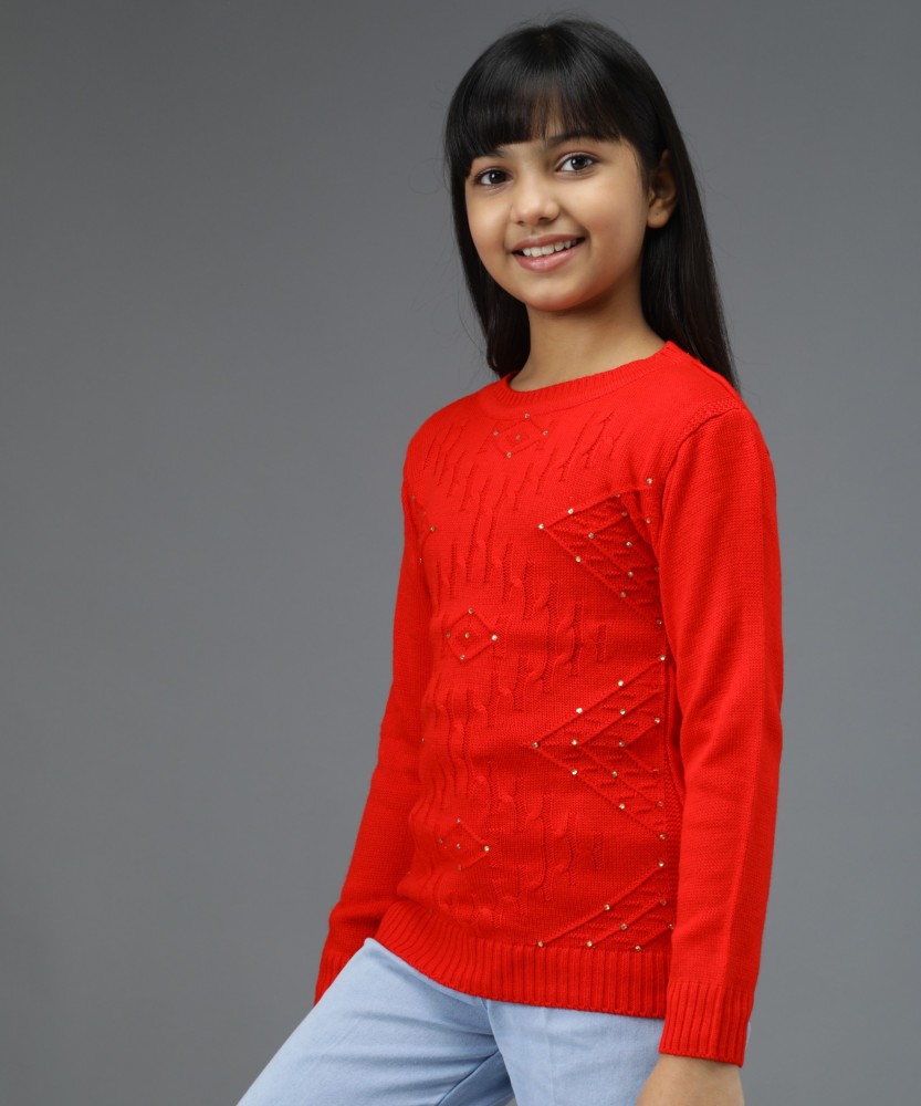 Girl in sales red sweater