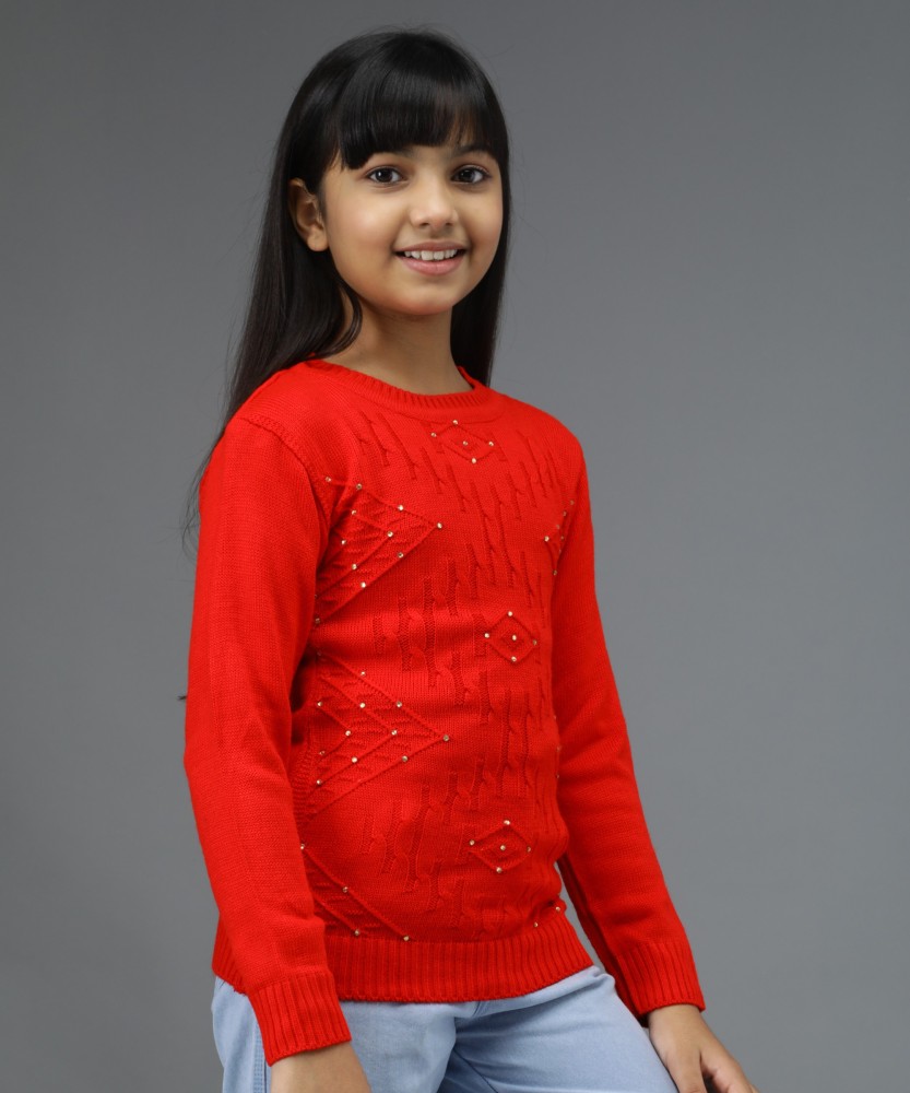 Girl in outlet red sweater