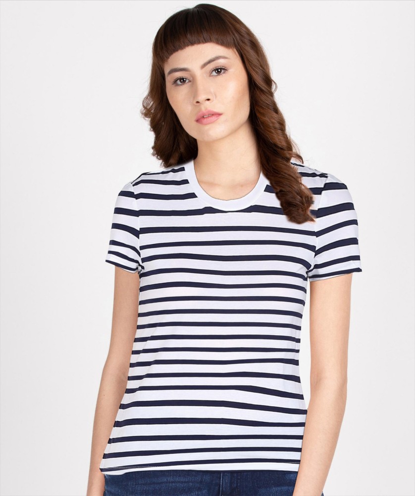 Calvin Klein Jeans Striped Women Round Neck Blue T Shirt Buy Calvin Klein Jeans Striped Women Round Neck Blue T Shirt Online at Best Prices in India Flipkart