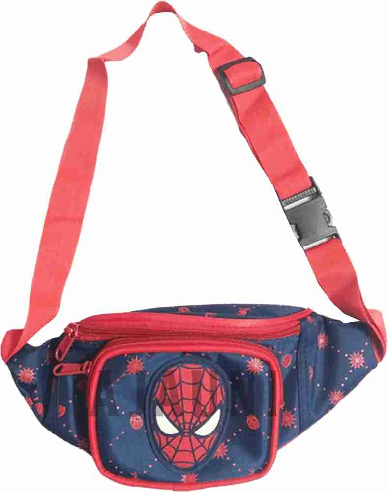 Ajauni Waist Pack Bag Marvel Avengers Spiderman Embossed Travel Hipsack Waist Fanny Pack Sling Bag Phone Wallet for Pre Teen Kids Boys Blue Red Price in India Flipkart