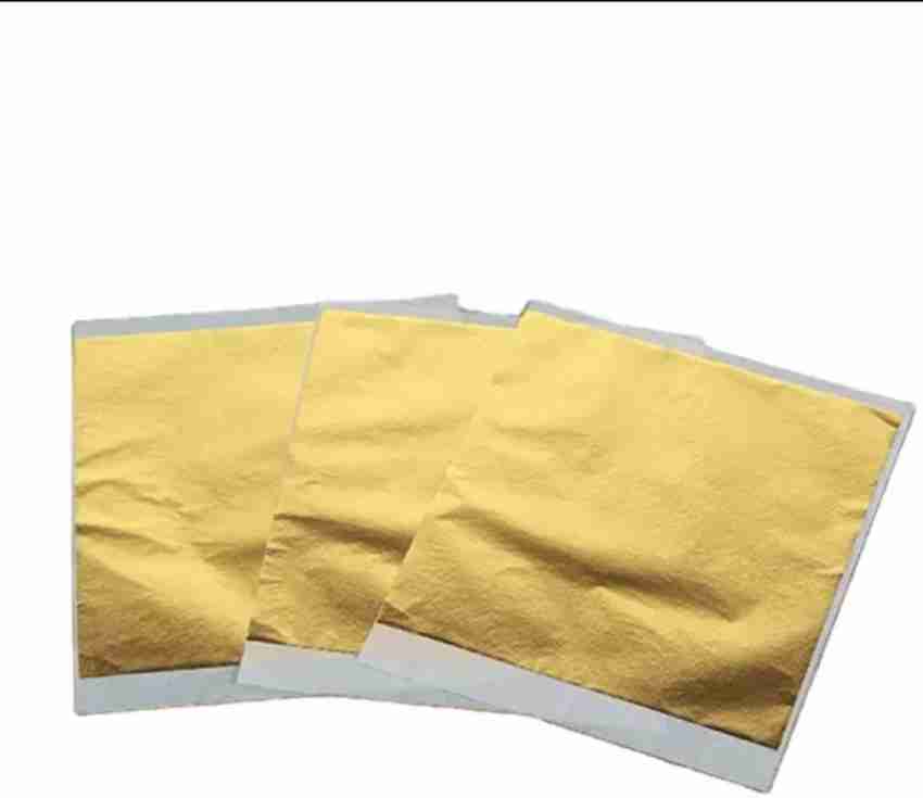 Imitation Gold Leaf Foil Sheets Gilding Copper Aluminum Leaf 14 x 14 cm 100  Sheets