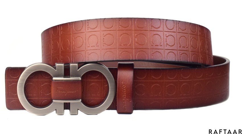 RAFTAAR Men Casual, Evening, Formal, Party Brown Genuine Leather Belt DARK  BROWN - Price in India