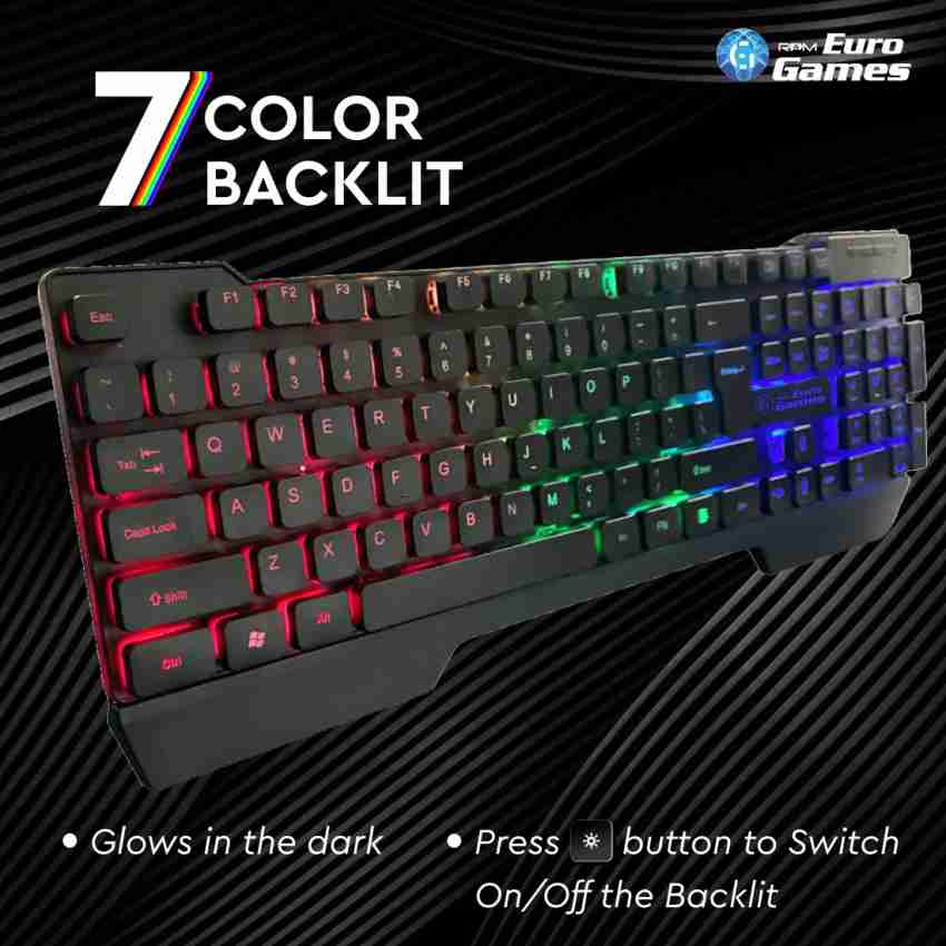 Buy RPM Euro Games Gaming Keyboard and Mouse Combo, 104 Keys with RGB  Backlit - Keyboard, Wrist Support - Keyboard, Laser Carved Keycaps