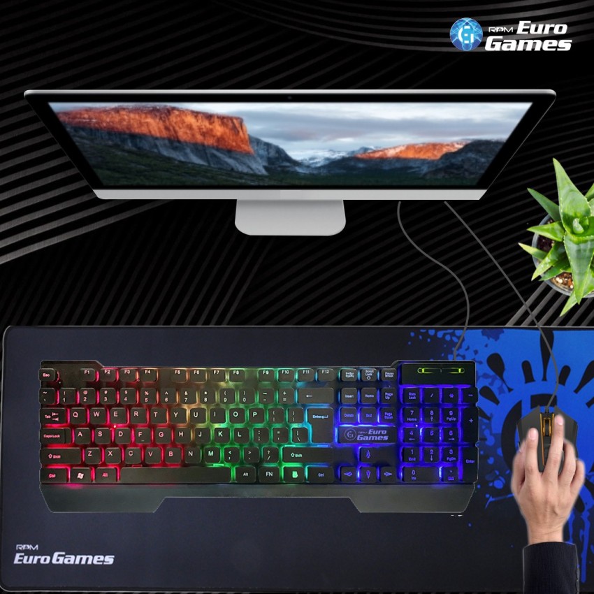 RPM Euro Games Gaming Keyboard and Mouse Combo Wired, Keyboard - RGB  Backlit, 104 Keys
