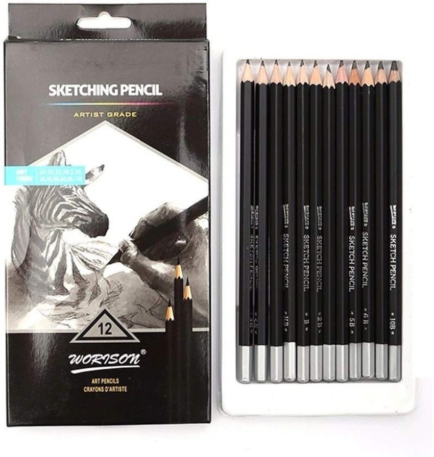 SYGA Professional Sketch and Drawing pencils, Art Pencil Box  Contains 12 Pieces Pencil 