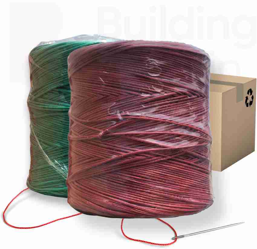 Buildingshop (Pack 2) Plastic Rope/ Sutli Rassi Rope for Craft /Thread Roll  Used for Packaging / Gardening Twine / Craft String / Tying Thread  (Multi-Color) 800 m Post Rope Price in India 