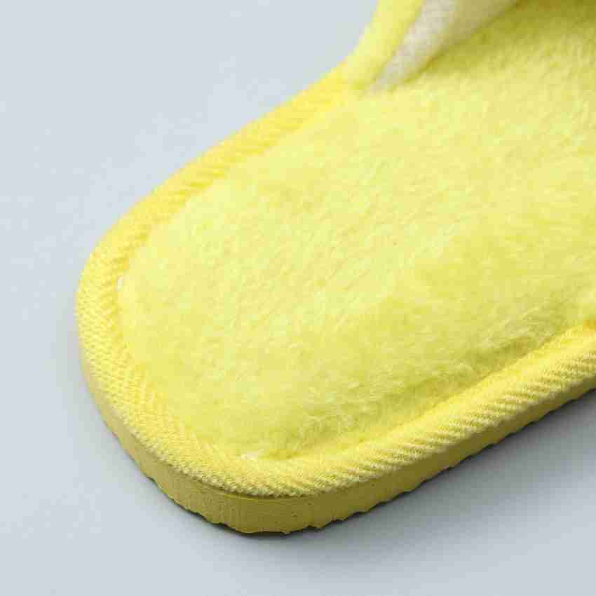 Fluffy outlet yellow slippers