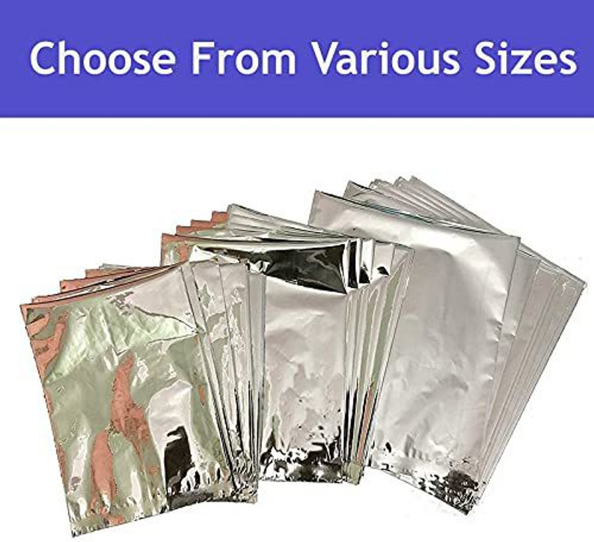 Jai Bhavani Plastics Silver Pouches 6x9 INCHES Pack Of 100