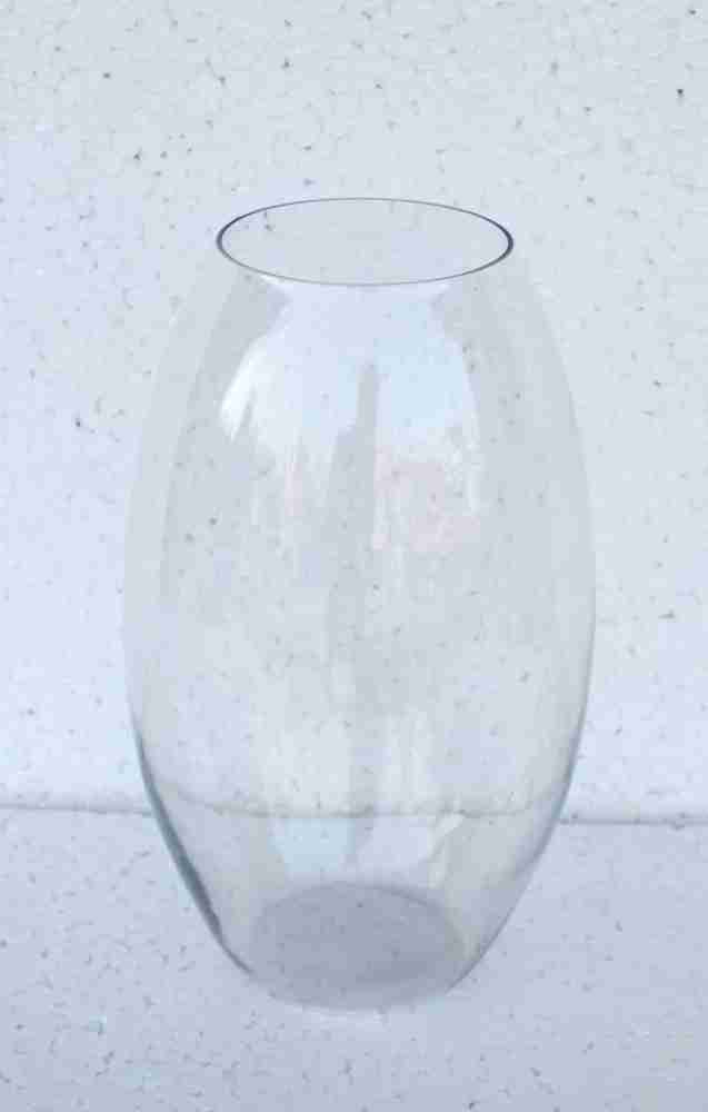 Oval Glass Vase  Clear 