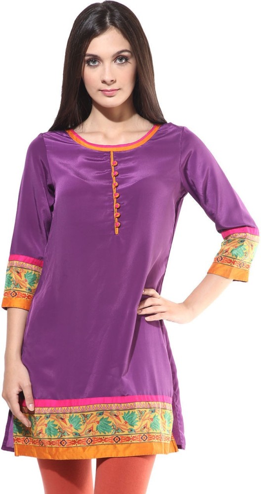 Rangmanch by Pantaloons Women Solid Straight Kurta - Buy PURPLE Rangmanch  by Pantaloons Women Solid Straight Kurta Online at Best Prices in India