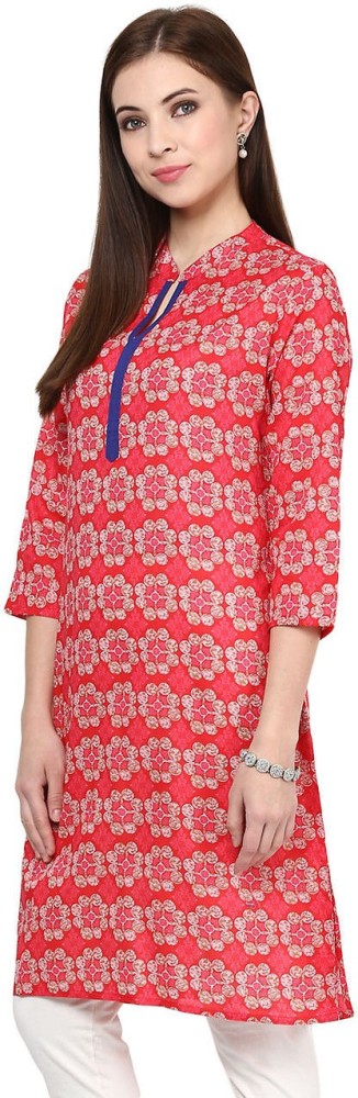 Rangmanch by Pantaloons Women Printed Straight Kurta - Buy CORAL