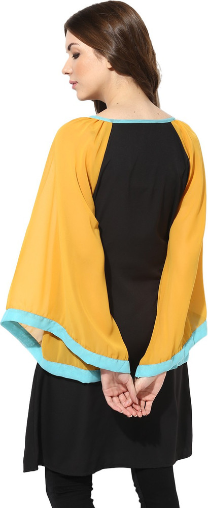 Aks black solid outlet straight kurta