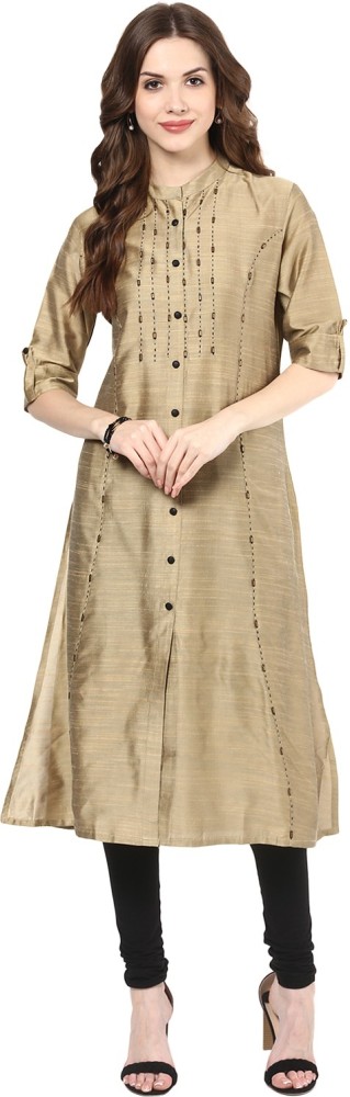 Lagi Women Solid Straight Kurta Buy Gold Lagi Women Solid Straight Kurta Online at Best Prices in India Flipkart