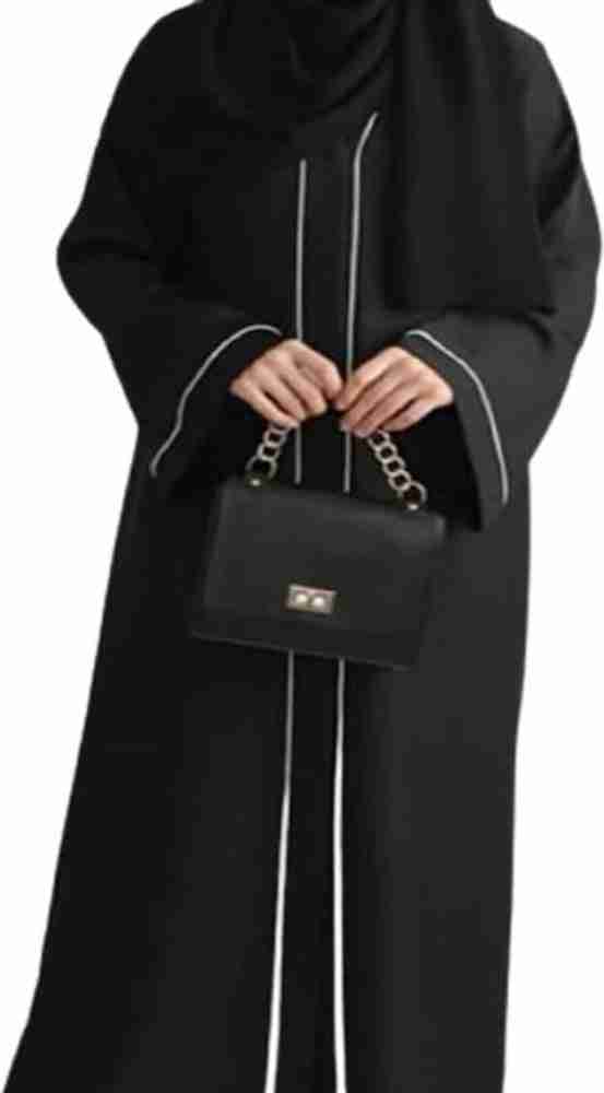 BROKE BRAND Polyester Self Design Abaya With Hijab Price in India