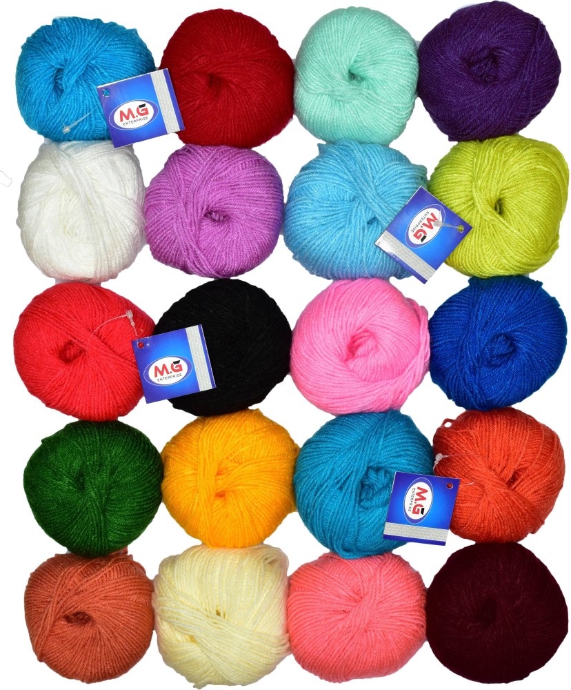 Simi Enterprise M.G ENTERPRISE 100% Acrylic Wool White (Pack of 10) Baby  Soft Wool Ball Hand knitting wool / Art Craft soft fingering crochet hook  yarn, needle knitting yarn thread dyed … 