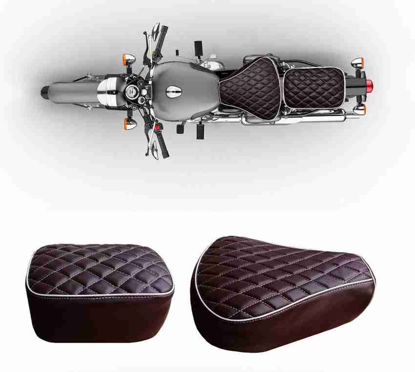 Bullkartzone Leather Foam Motor Bike Designer Dark Brown Seat