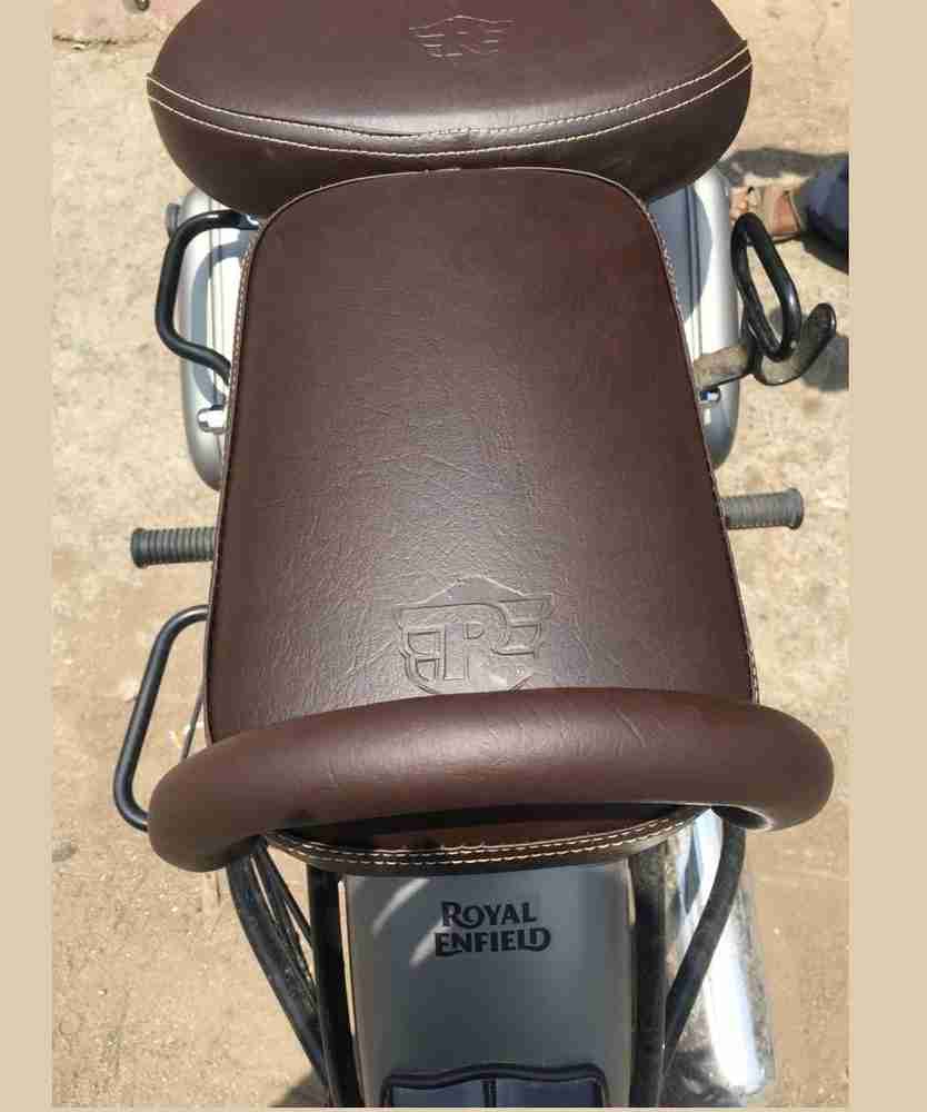 Bullkartzone Coffee Brown seat Cover and Back Handle Rod for Royal