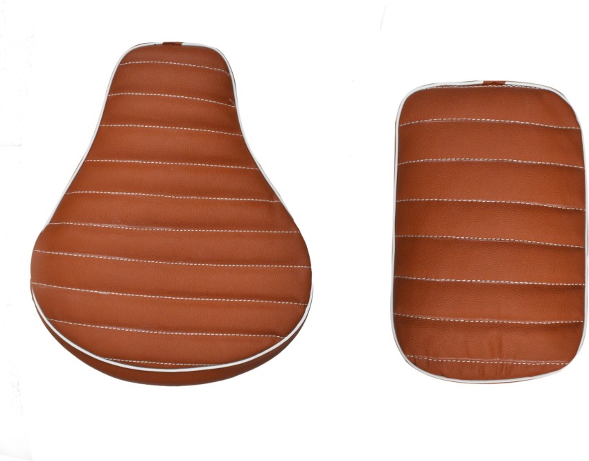 KOHLI BULLET ACCESSORIES Fancy Seat Cover Brown For Royal Enfield Classic  350/500cc Split Bike Seat