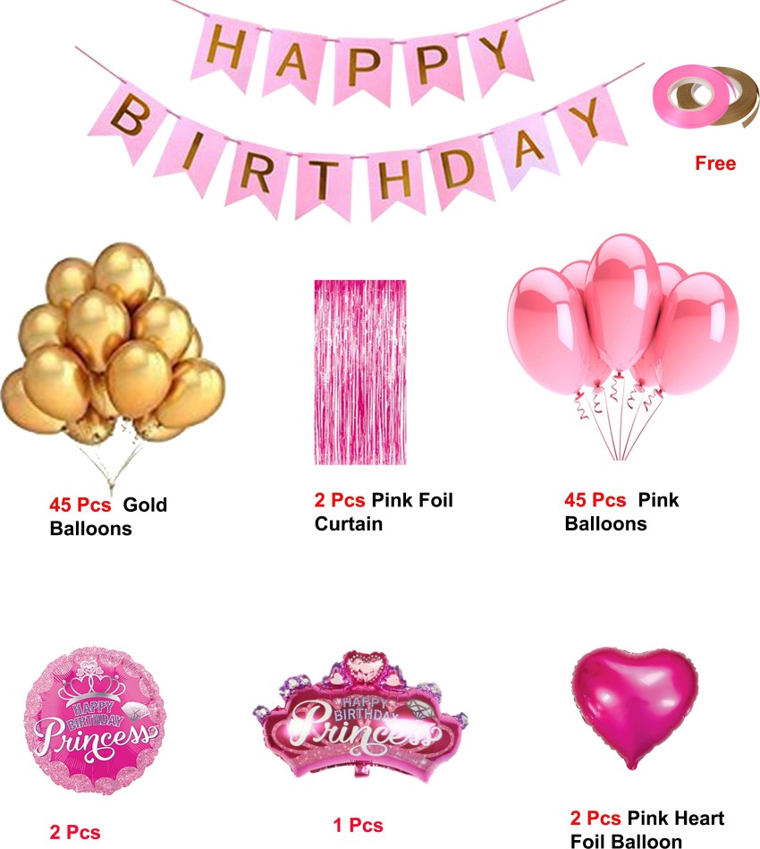2 PCS Girl Balloon Princess Foil Balloon Birthday Balloons for