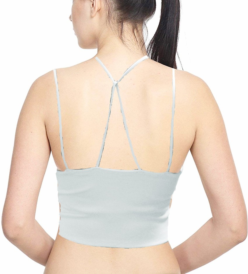 Strappy Low Back Bra for Women -Deep V Low Cut Backless Bralette