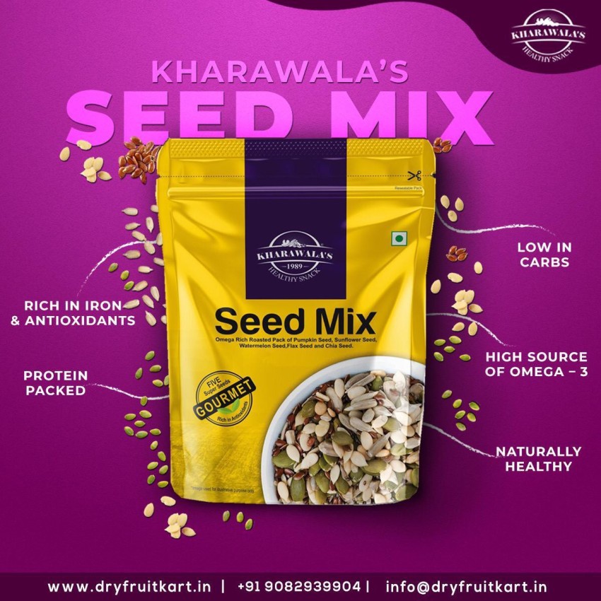 KHARAWALA'S Seed Mix FIVE Super Seeds Pack of 6 (200gms each) Mixed Seeds  Price in India - Buy KHARAWALA'S Seed Mix FIVE Super Seeds Pack of 6  (200gms each) Mixed Seeds online