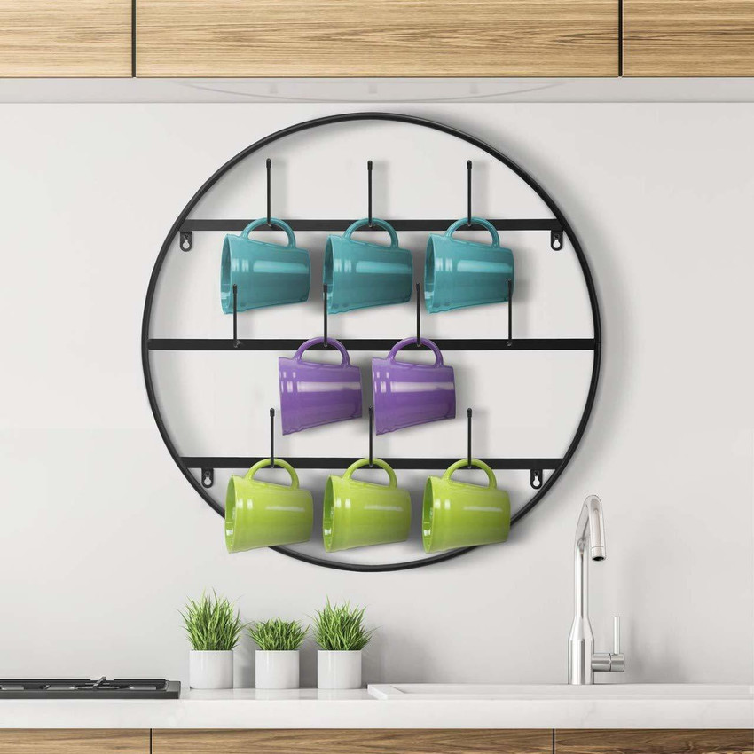 THE FINE ARTS Cup Kitchen Rack Iron World Metal Coffee Mug Rack