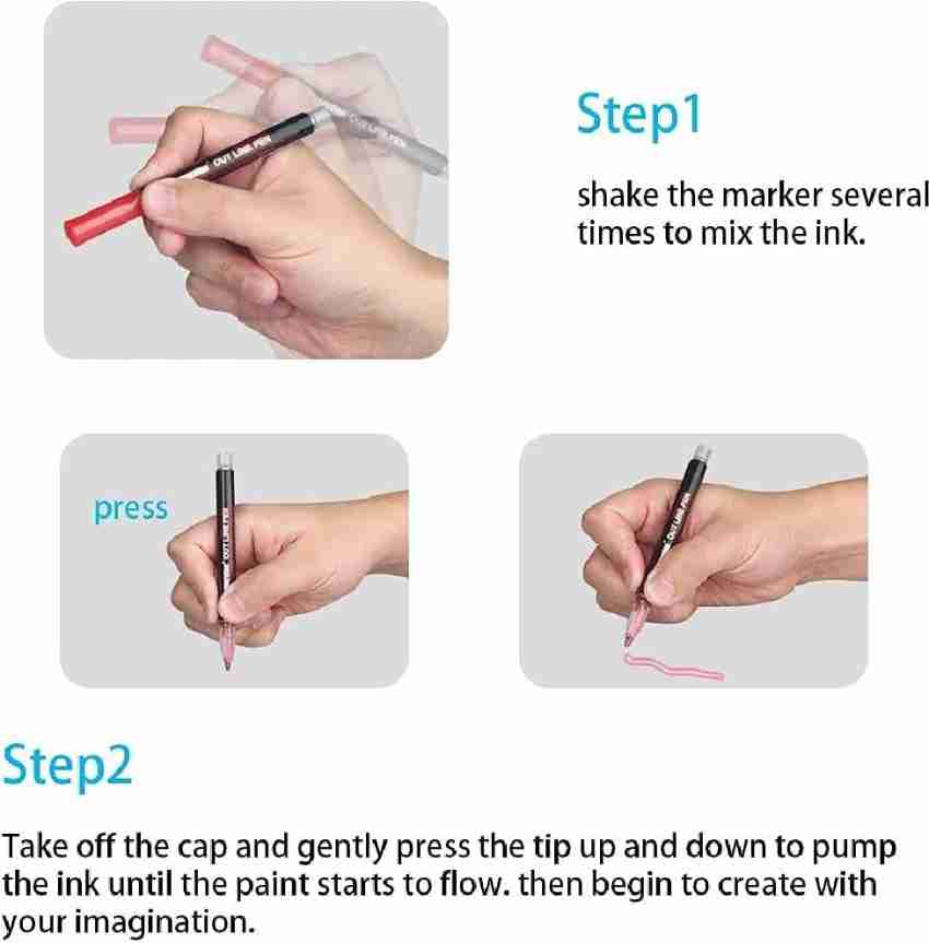 12 Pack Sketch Pens, Black Line Art Pens 2 Line Fine Point Drawing Pens  Outline Marker Line Pen Write Smoothly Ink Pens Set Point Pens for Drawing