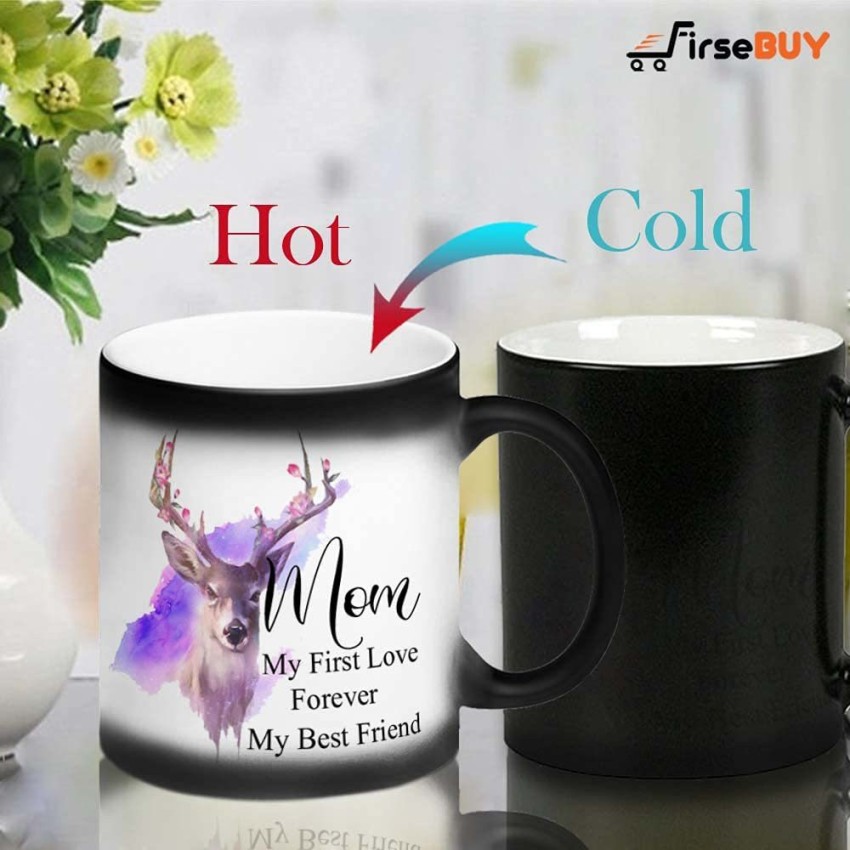 Black mug with love message: My favorite coffee will always be the