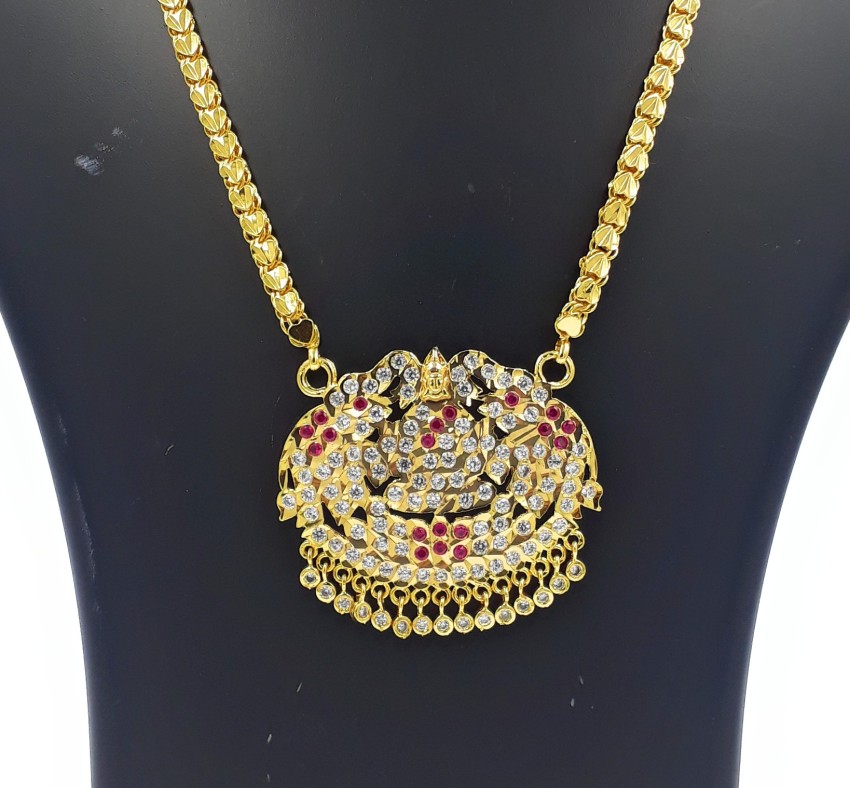 Anujeet Fashion Hub Gold Plated Fashion Jewellery Traditional Covering Long  Chain with Multicolor AD stone Goddess Lakshmi Dollar Crystal Gold-plated  Plated Copper Chain Price in India - Buy Anujeet Fashion Hub Gold