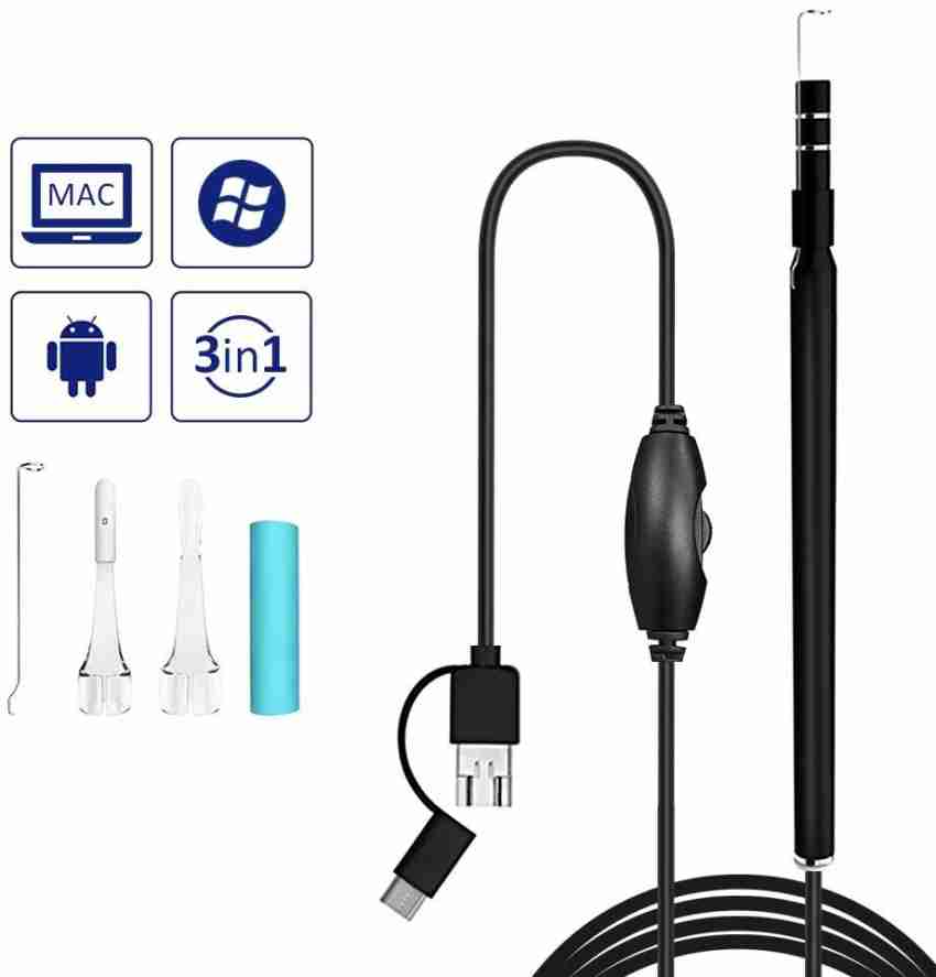 Multifunctional 5.5mm Ear Cleaning Endoscope Camera with Adajustable 6 LED  Light HD Endoscope Camera Visual Ear Nose Mouth Otoscope Camera Ear Wax  Cleaning Tool