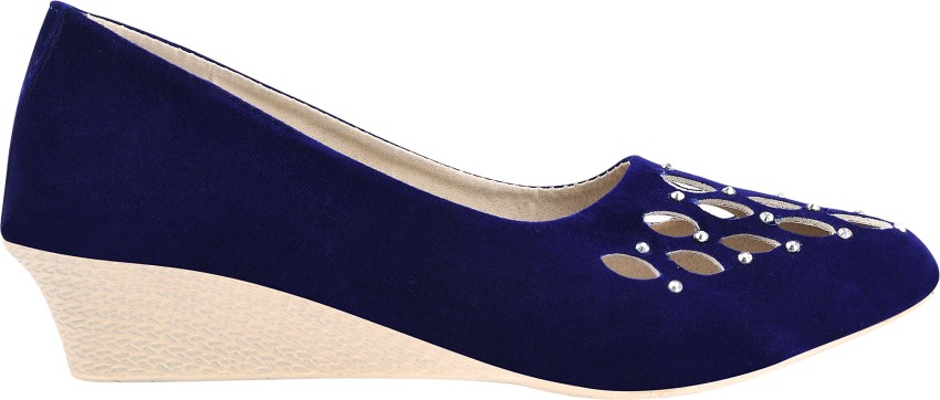 Womens navy 2025 wedge shoes