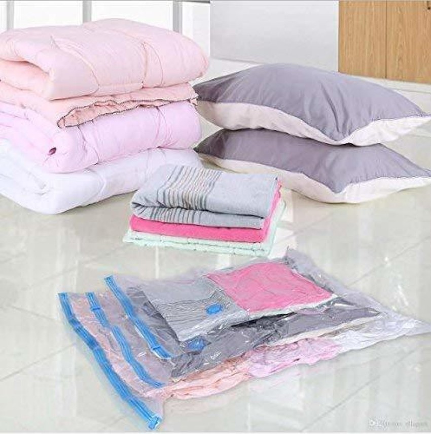 ravido Pack Of 5 Vacuum Storage Bags for Clothes Blankets Comforters  Pillows with Pump Hanging Storage Vacuum Bags Price in India - Buy ravido  Pack Of 5 Vacuum Storage Bags for Clothes