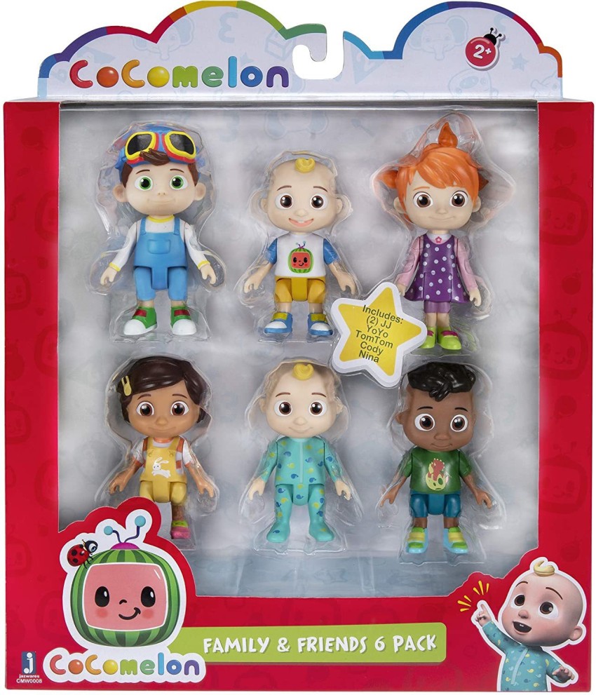 TinyTales CoComelon Official Friends & Family, 6 Figure Pack - Character  Toys - Features Two Baby JJ Figures (Tee and Onesie), Tomtom, YoYo, Cody,  and Nina - Toys for Babies and Toddlers 