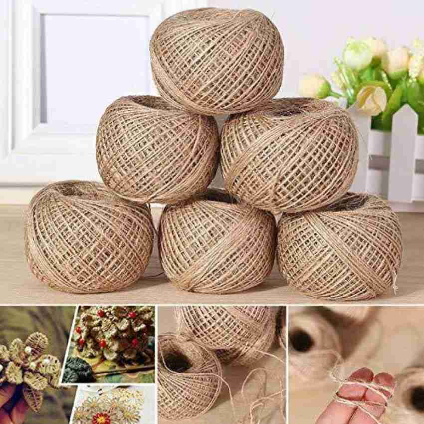 DESIDERIO Natural Jute Thread Length 350 Meters for DIY Crafts and