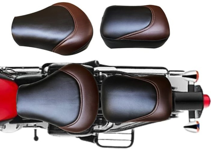ANK Black with Brown Seat Cover for Royal Enfield Split Bike Seat Cover For Royal Enfield Classic Classic 350 Classic 500 Classic Chrome Price in India Buy ANK Black with Brown