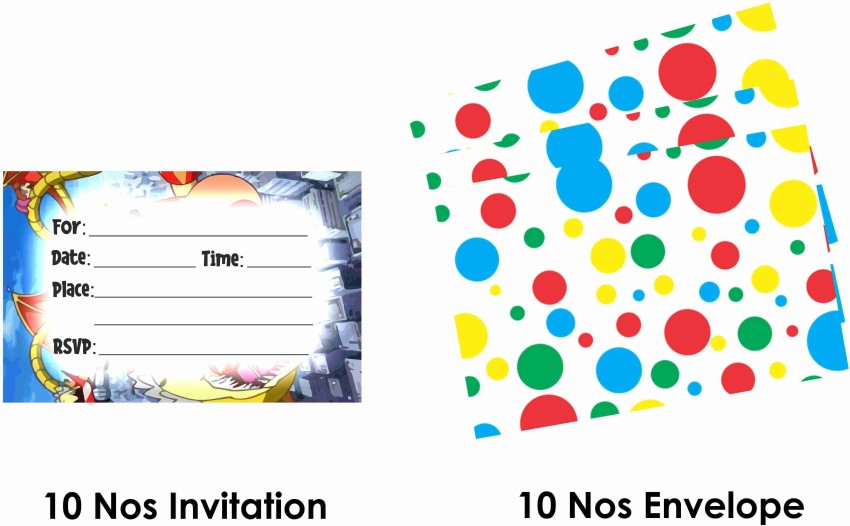 Harry Potter Birthday Party Invitations x 10 c/w Envelopes