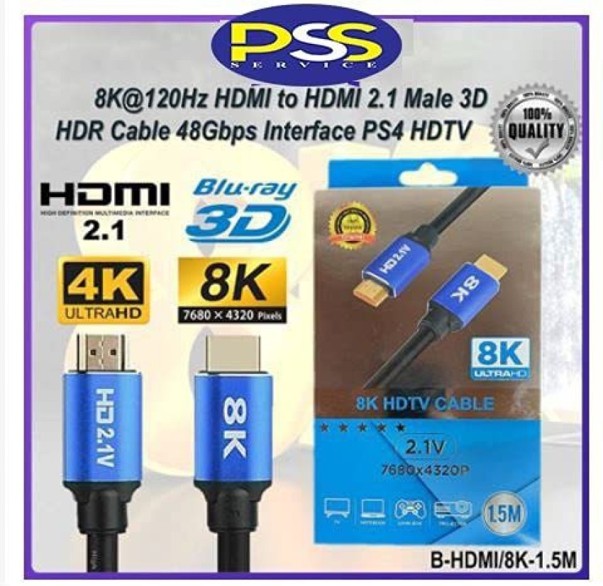 CABLE HDMI 8K - 2.1V - 3D Ready - 1,5 Metros