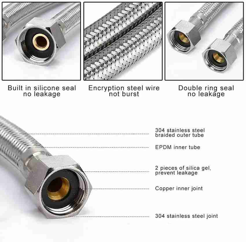 Racold Premium Heavy-duty 304 Grade Stainless Steel Connection Pipe for water  heater, geyser , 18-inch pack of 2 Hose Pipe Price in India - Buy Racold  Premium Heavy-duty 304 Grade Stainless Steel