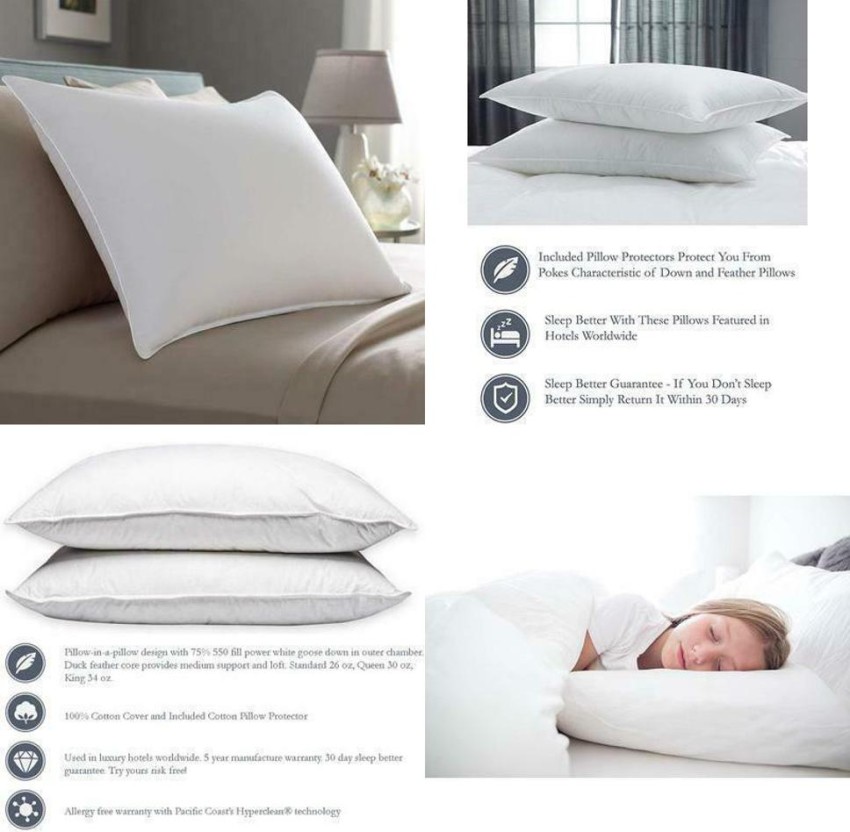 Hotel White Allergy Free King Size 2 Pk Pillow Protectors 400