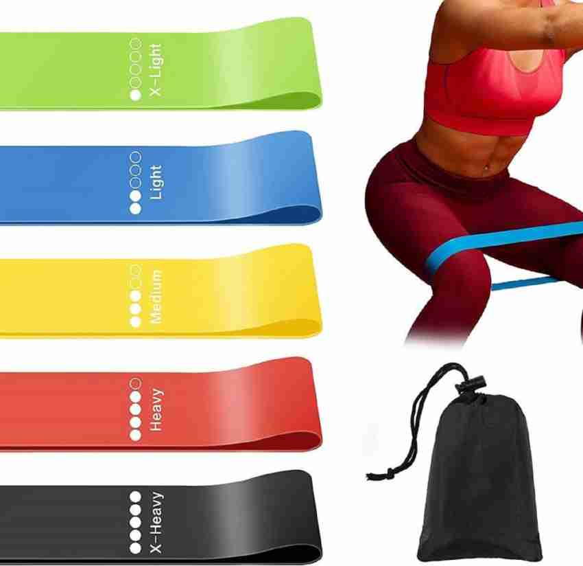 SERCUI Resistance Loop Exercise Bands for Home Workouts Resistance Band  (Pack of 5) Resistance Tube