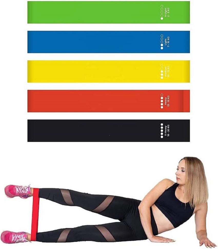 SERCUI Resistance Loop Exercise Bands for Home Workouts Resistance Band  (Pack of 5) Resistance Tube