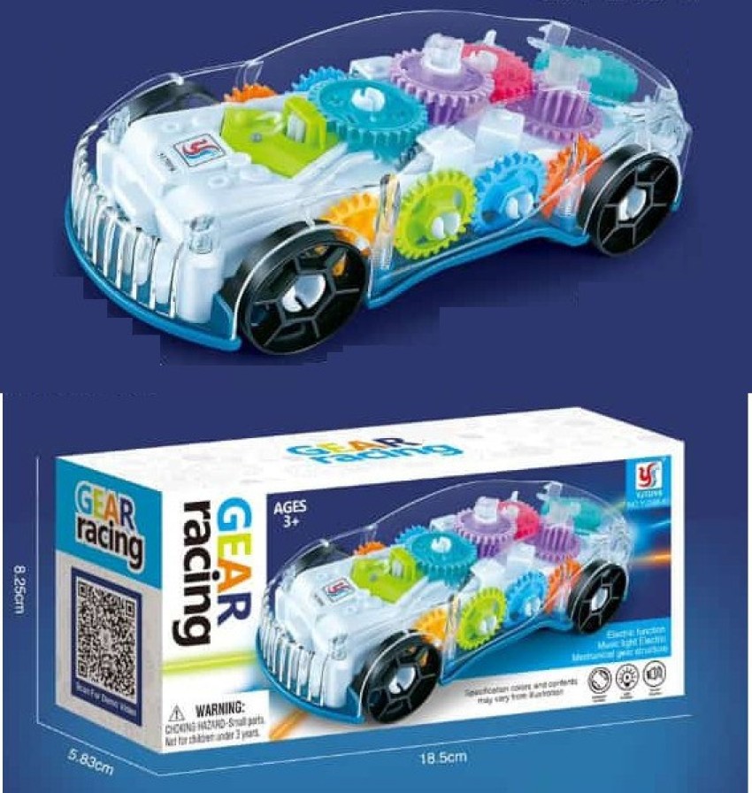 Galactic 3D Transparent Gear Racing Car Toy for Kids with Gear