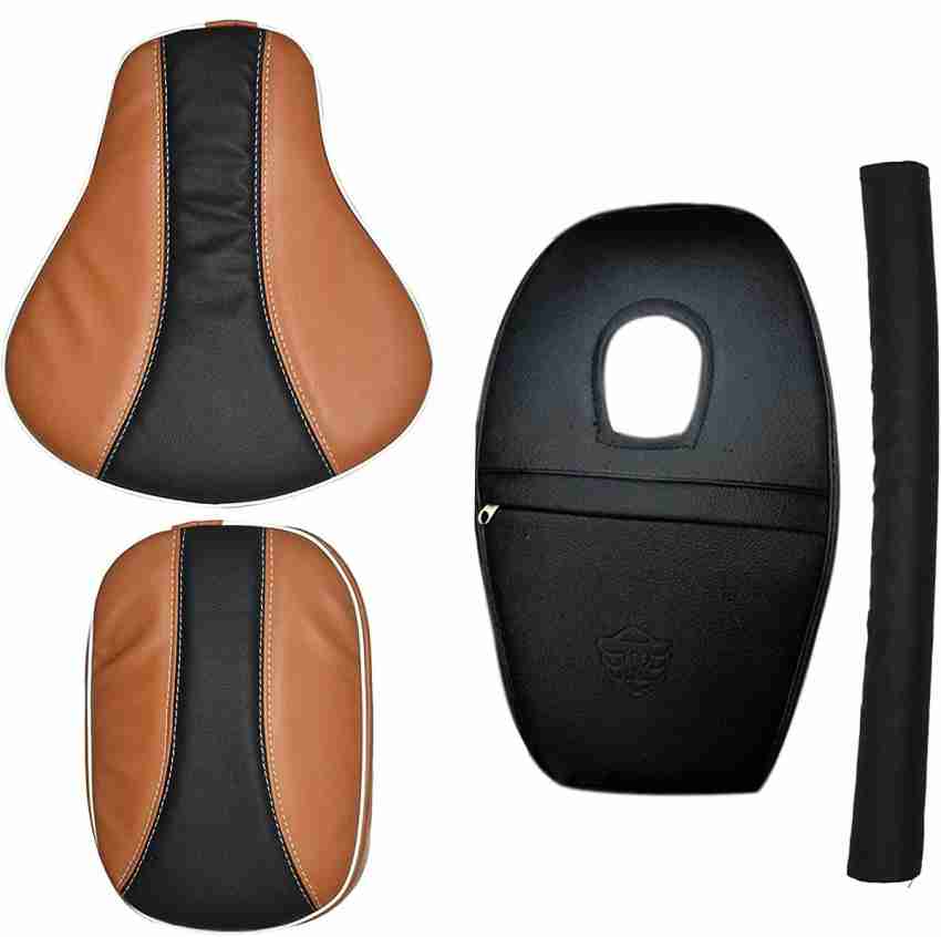 KOHLI BULLET ACCESSORIES Fancy Seat Cover Brown For Royal Enfield Classic  350/500cc Split Bike Seat