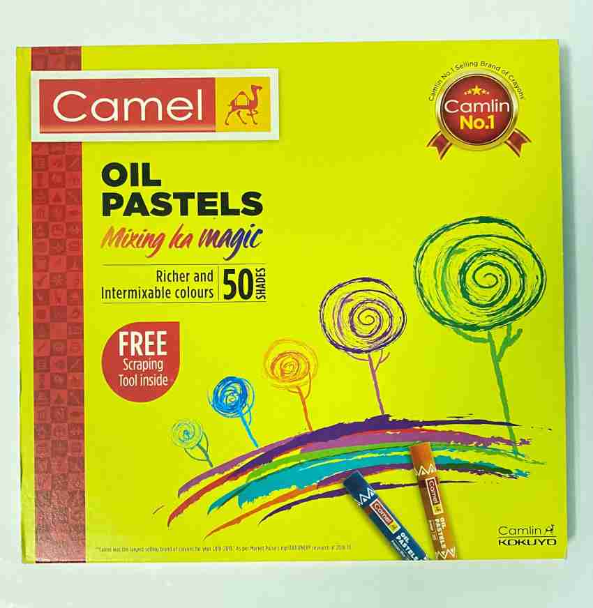 Camlin 50 oil pastels with Reusable Plastic Box - oil pastels