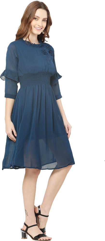 Mango navy hotsell blue dress