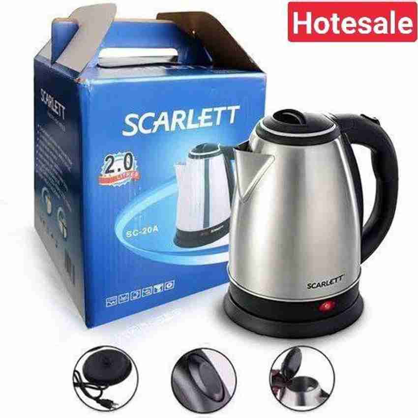 RKC Stainless Steel Scarlett Electric Elegant Design for Hot Water Tea Rice and Cooking Foods Kettle Scarlett Stainless Steel Electric Heat Kettle 2.0 litres for Tea Coffee Milk Water Heater Electric ...