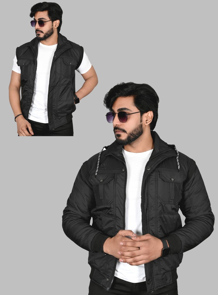 Men's Casual Black Summer Bomber Jacket Long Sleeve GIOSAL-G3042A