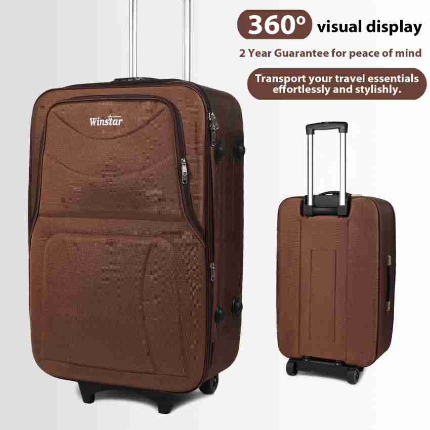 Winstar Small Cabin Check in Luggage 24 inch Trolley bags Travel Bags Tourist Bags Suitcase Luggage Bag Brown Expandable Cabin Check in Set 2 Wheels 24 inch Brown Price