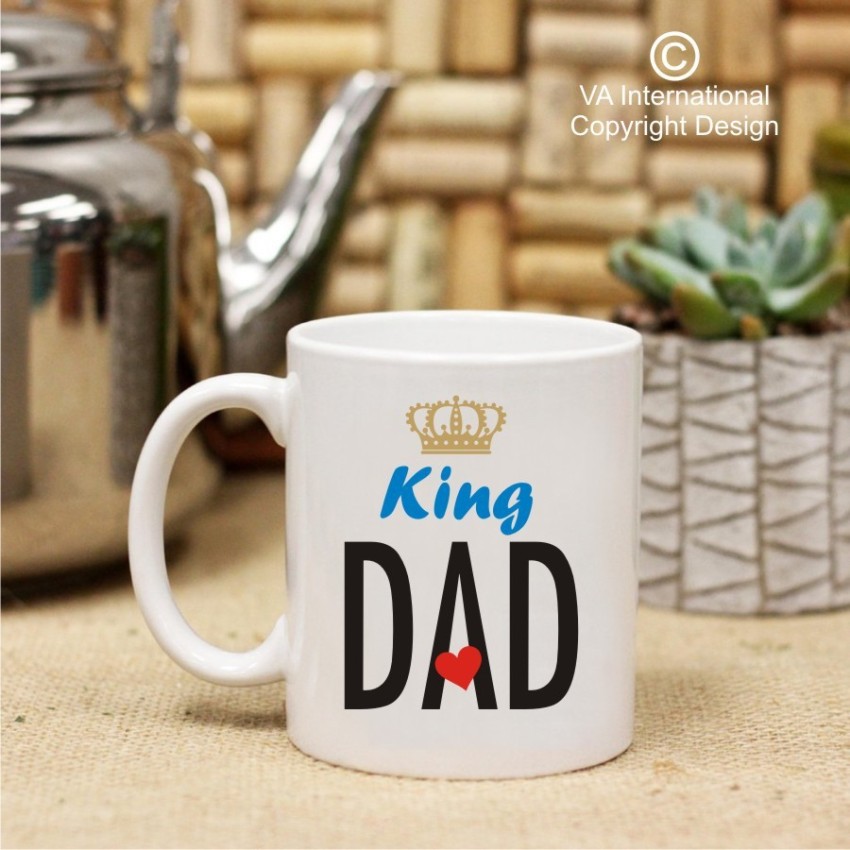 Set Of 2pcs 300ml Ceramic Mugs With Dad & Mom Patterns, Family Of